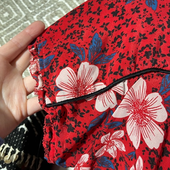Zadig and Voltaire pensee silk red floral top - Picture 6 of 9